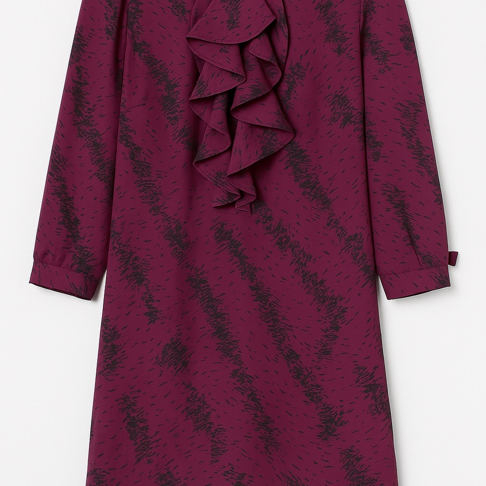 Elegant Burgundy Ruffle Dress